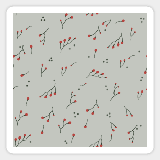Winter Berries and Dots pattern Sticker